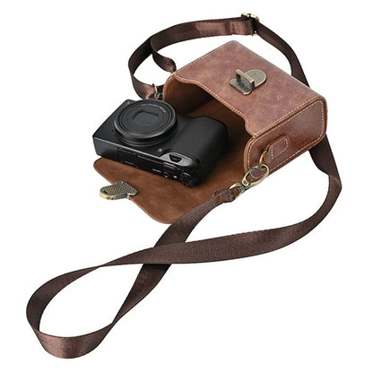 Carrying Case for Canon / Ricoh / Sony Camera Universal PU Leather Shoulder Bag
