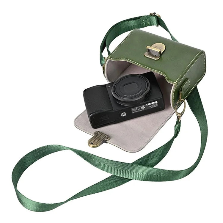 Carrying Case for Canon / Ricoh / Sony Camera Universal PU Leather Shoulder Bag