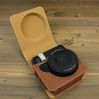 Carry Case for Fujifilm Instax Mini 99 Camera, Leather Protective Bag with Adjustable Strap