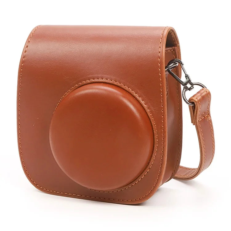 Instant Camera Case for Fujifilm Instax Mini 12 / Mini 11 / Mini 9 / Mini 8 Retro Leather Bag with Shoulder Strap