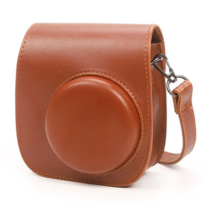 Instant Camera Case for Fujifilm Instax Mini 12 / Mini 11 / Mini 9 / Mini 8 Retro Leather Bag with Shoulder Strap