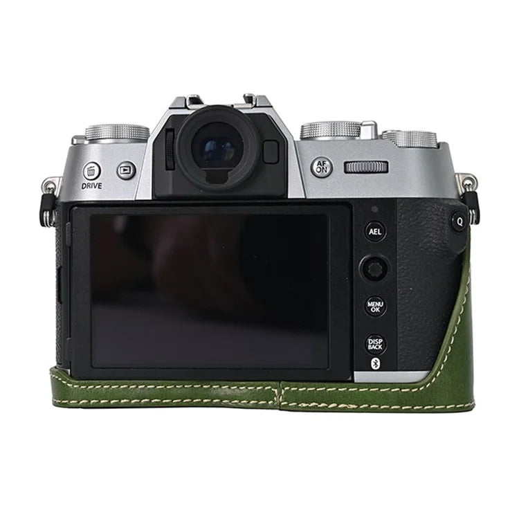 For Fujifilm X-T50 PU Leather Half Case Grip Digital Camera Bag Cover with Opening Bottom