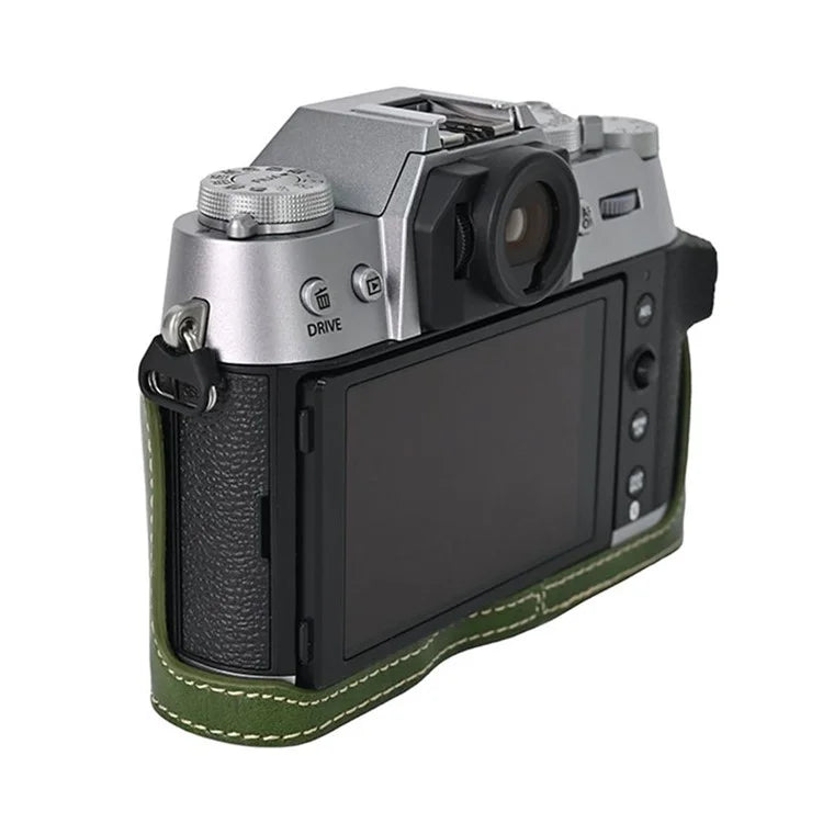 For Fujifilm X-T50 PU Leather Half Case Grip Digital Camera Bag Cover with Opening Bottom