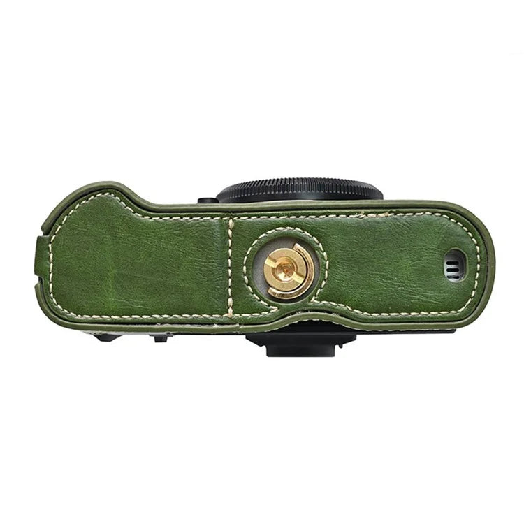 For Fujifilm X-T50 PU Leather Half Case Grip Digital Camera Bag Cover with Opening Bottom