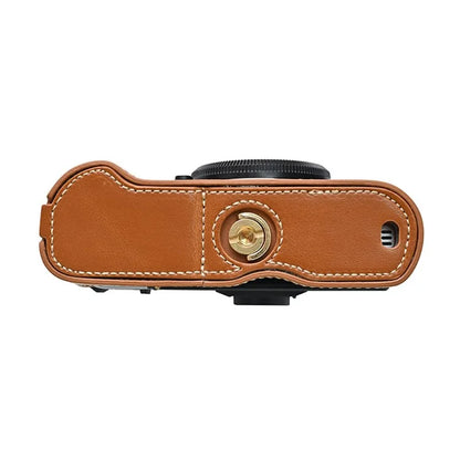 For Fujifilm X-T50 PU Leather Half Case Grip Digital Camera Bag Cover with Opening Bottom