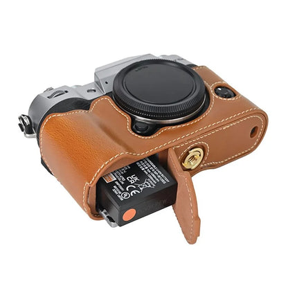 For Fujifilm X-T50 PU Leather Half Case Grip Digital Camera Bag Cover with Opening Bottom