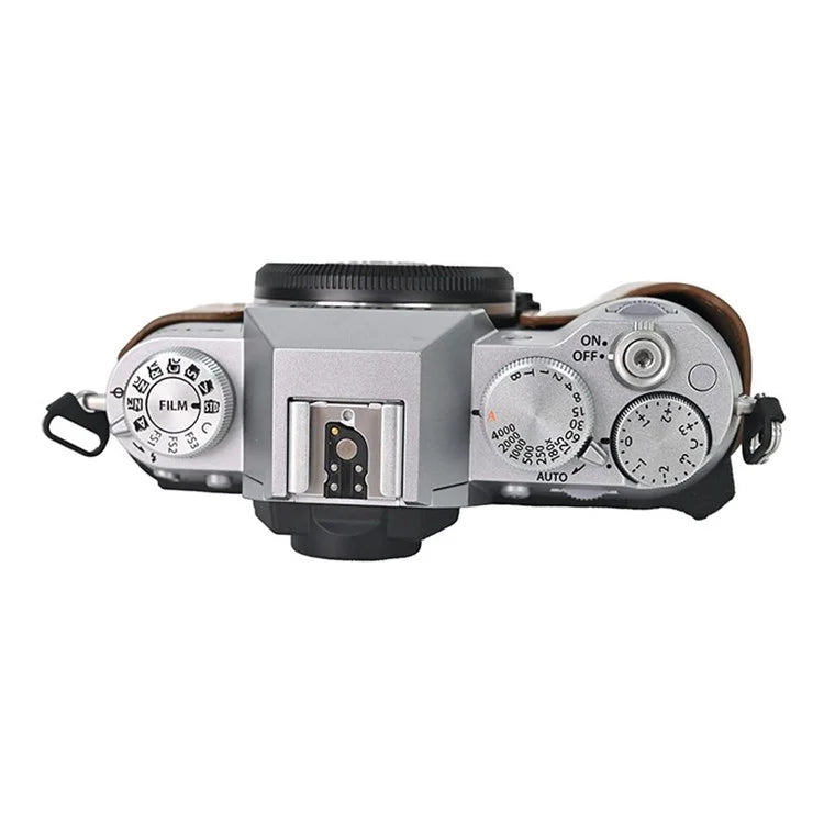 For Fujifilm X-T50 PU Leather Half Case Grip Digital Camera Bag Cover with Opening Bottom