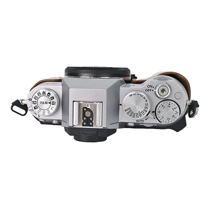 For Fujifilm X-T50 PU Leather Half Case Grip Digital Camera Bag Cover with Opening Bottom
