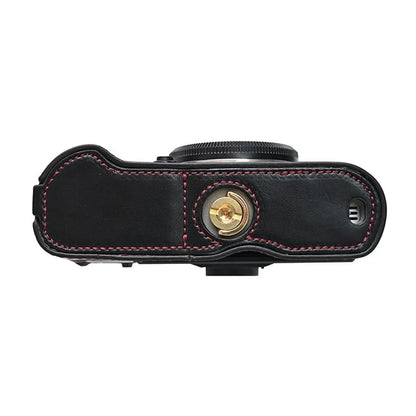 For Fujifilm X-T50 PU Leather Half Case Grip Digital Camera Bag Cover with Opening Bottom
