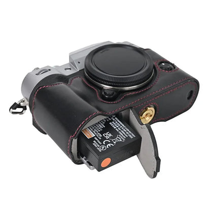 For Fujifilm X-T50 PU Leather Half Case Grip Digital Camera Bag Cover with Opening Bottom