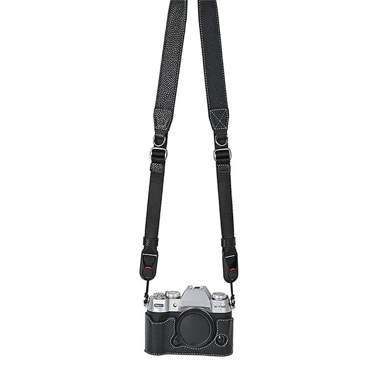 For Fujifilm X-T50 Camera Case Large Opening Genuine Cow Leather Protector with Shoulder Strap