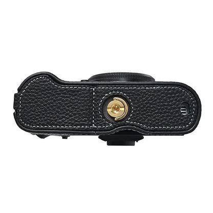 For Fujifilm X-T50 Camera Case Large Opening Genuine Cow Leather Protector with Shoulder Strap