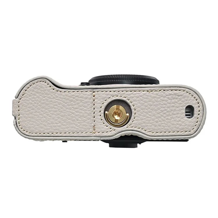 For Fujifilm X-T50 Camera Case Large Opening Genuine Cow Leather Protector with Shoulder Strap