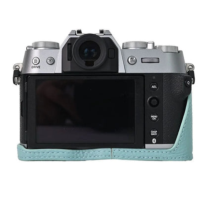 For Fujifilm X-T50 Camera Case Large Opening Genuine Cow Leather Protector with Wrist Strap