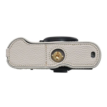 For Fujifilm X-T50 Camera Case Large Opening Genuine Cow Leather Protector with Wrist Strap