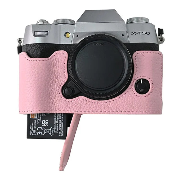 For Fujifilm X-T50 Camera Bottom Cover Case Large Opening Design Genuine Cow Leather Protector