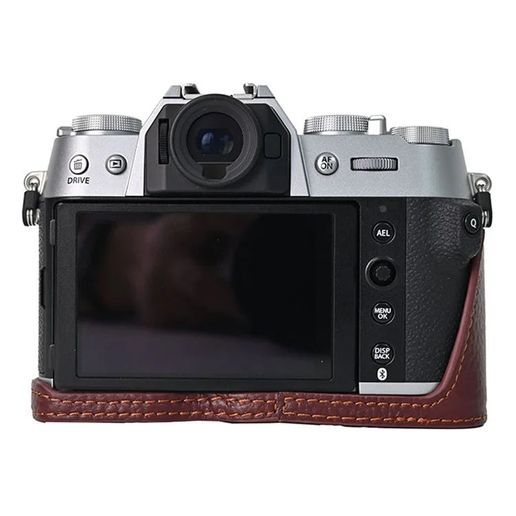 For Fujifilm X-T50 Camera Bottom Cover Case Large Opening Design Genuine Cow Leather Protector