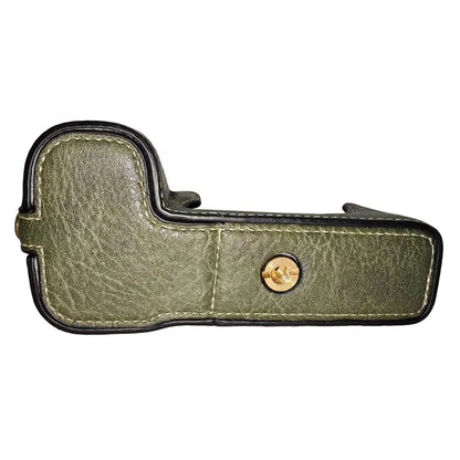 For Fujifilm X-S10 Buffalo Texture PU Leather Bottom Case Half Body Camera Cover with Battery Opening