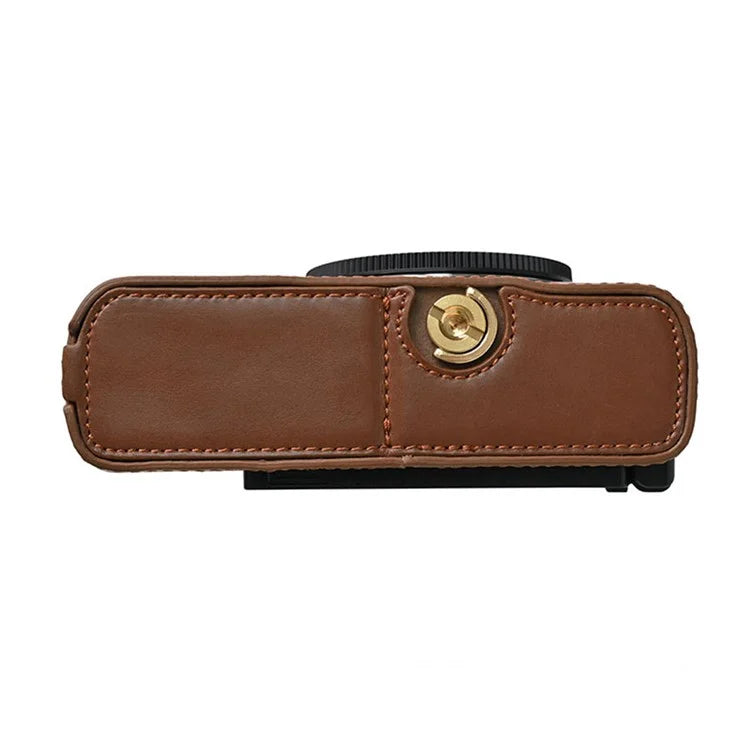 For Panasonic Lumix S9 Camera Case PU Leather Half Cover with Battery Opening Bottom