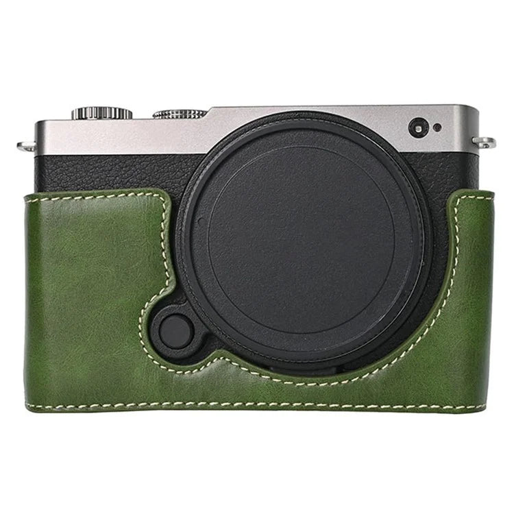 For Panasonic Lumix S9 Camera Case PU Leather Half Cover with Battery Opening Bottom