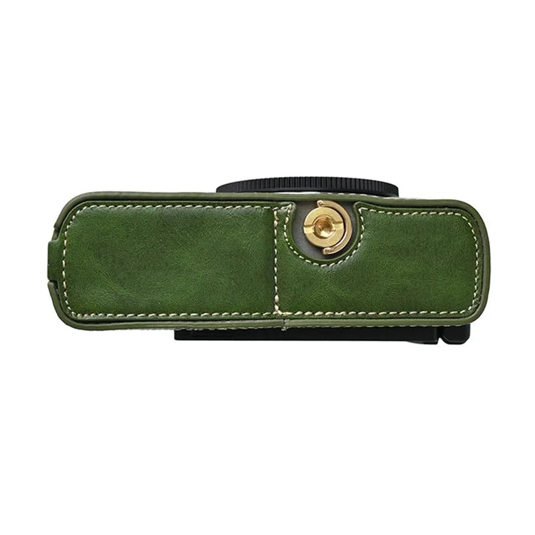 For Panasonic Lumix S9 Camera Case PU Leather Half Cover with Battery Opening Bottom