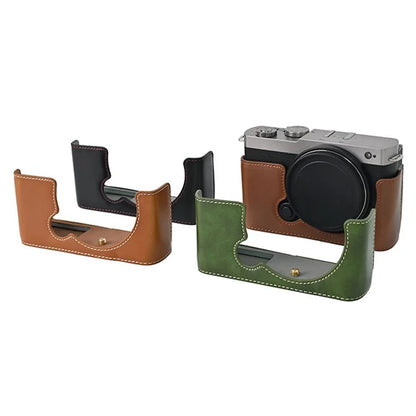 For Panasonic Lumix S9 Camera Case PU Leather Half Cover with Battery Opening Bottom