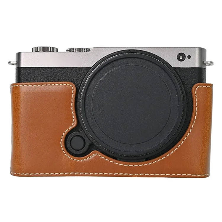 For Panasonic Lumix S9 Camera Case PU Leather Half Cover with Battery Opening Bottom