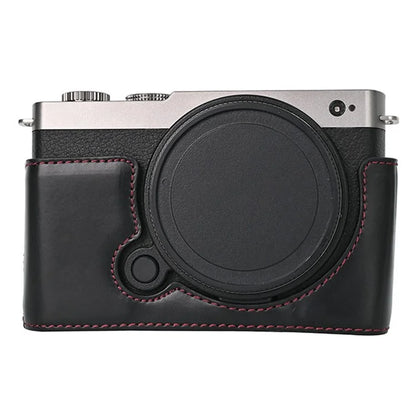 For Panasonic Lumix S9 Camera Case PU Leather Half Cover with Battery Opening Bottom