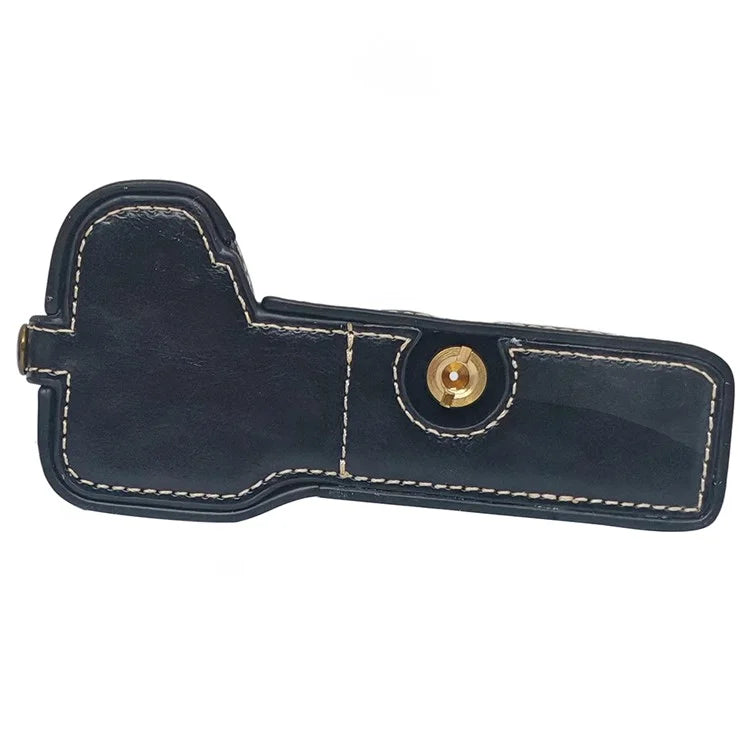 For Sony A7C II PU Leather Camera Bottom Cover Half Body Case with Screw