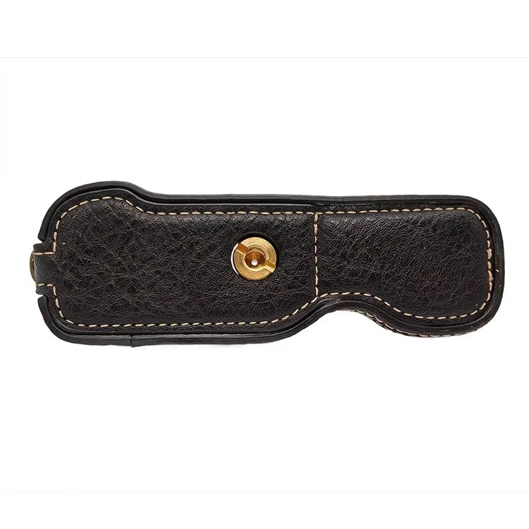 For Fujifilm X-A7 / X-A5 / X-A3 Buffalo Texture PU Leather Bottom Case Half Body Camera Cover with Battery Opening