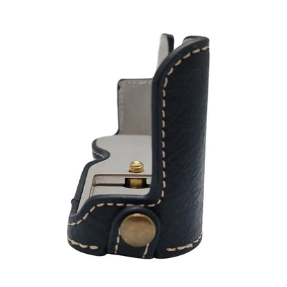 For Fujifilm X-A7 / X-A5 / X-A3 Buffalo Texture PU Leather Bottom Case Half Body Camera Cover with Battery Opening