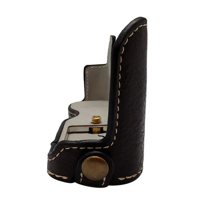 For Fujifilm X-A7 / X-A5 / X-A3 Buffalo Texture PU Leather Bottom Case Half Body Camera Cover with Battery Opening
