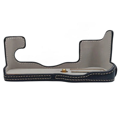 For Fujifilm X-T1 Bottom Case Buffalo Texture PU Leather Camera Protector with Battery Opening