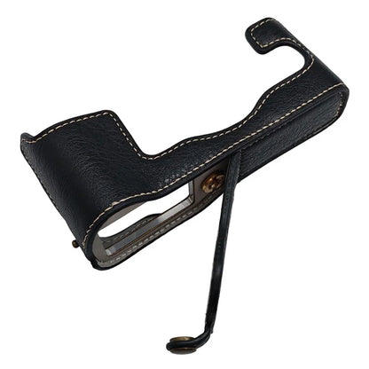 For Fujifilm X-T1 Bottom Case Buffalo Texture PU Leather Camera Protector with Battery Opening