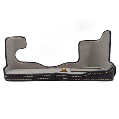 For Fujifilm X-T1 Bottom Case Buffalo Texture PU Leather Camera Protector with Battery Opening