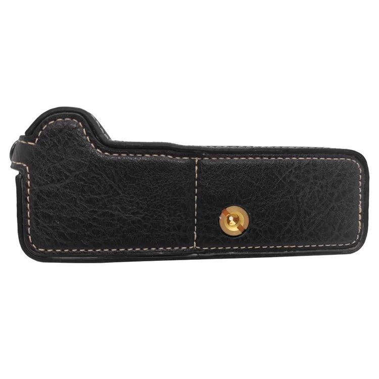 For Fujifilm X-T4 Vintage Leather Bottom Case Half Body Camera Cover with Battery Opening