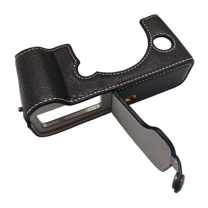 For Fujifilm X-T4 Vintage Leather Bottom Case Half Body Camera Cover with Battery Opening