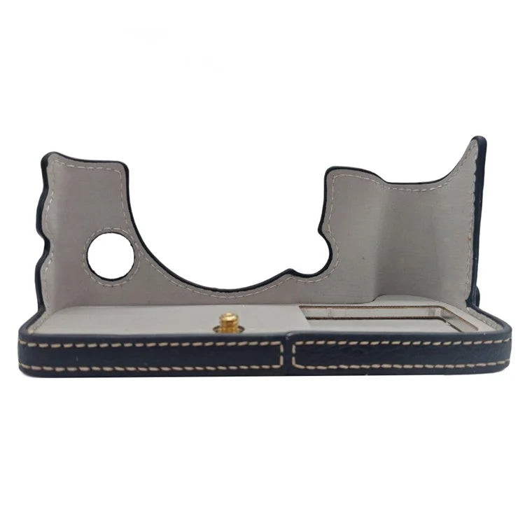For Fujifilm X-T4 Vintage Leather Bottom Case Half Body Camera Cover with Battery Opening