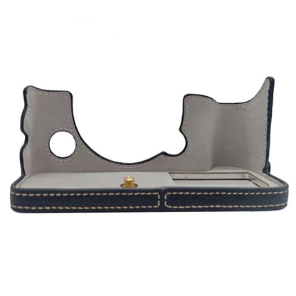 For Fujifilm X-T4 Vintage Leather Bottom Case Half Body Camera Cover with Battery Opening