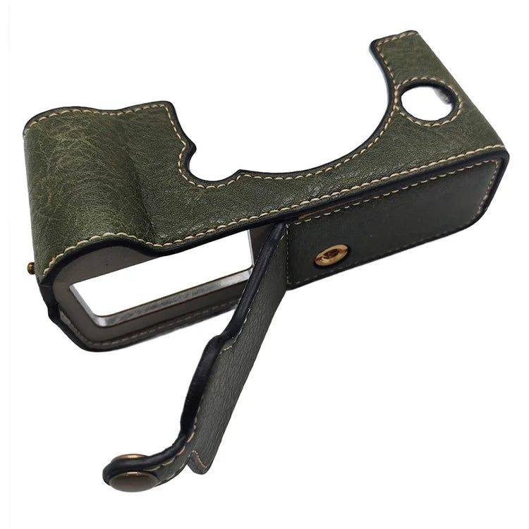 For Fujifilm X-T4 Vintage Leather Bottom Case Half Body Camera Cover with Battery Opening