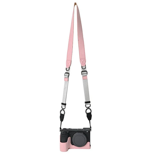 For Sony A6700 Camera Case Large Cutout PU Leather Protector with Shoulder Strap