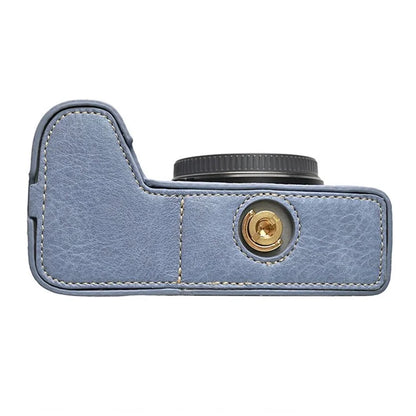 For Sony A6700 Camera Case Large Cutout PU Leather Protector with Shoulder Strap