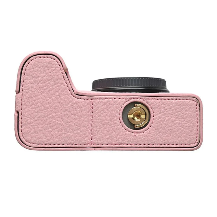 For Sony A6700 Camera Case Large Cutout Litchi Texture PU Leather Protector