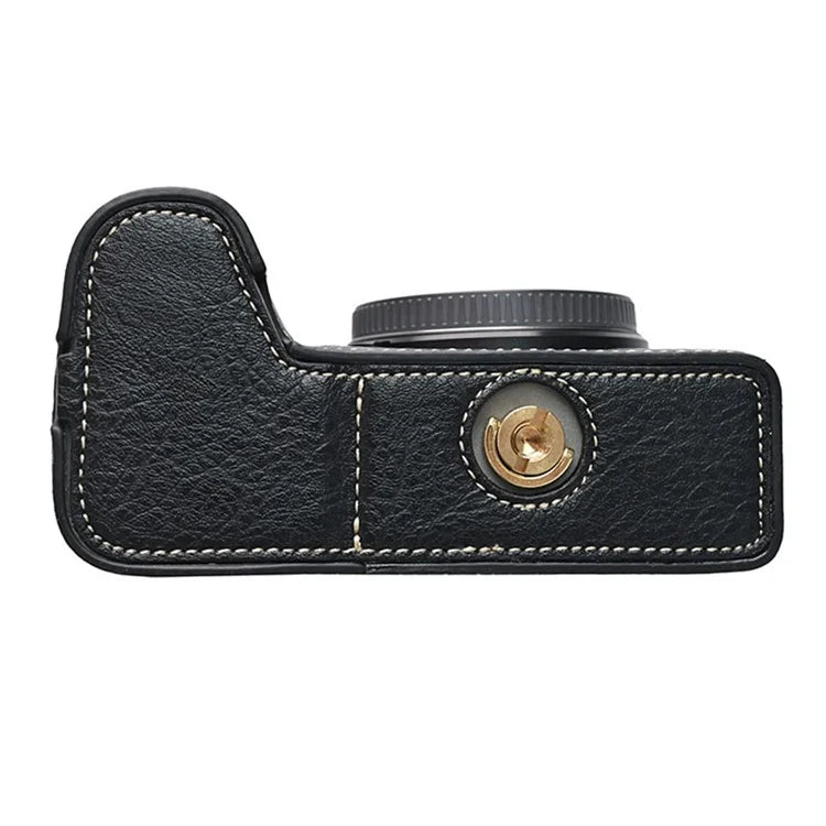 For Sony A6700 Camera Case Large Cutout Litchi Texture PU Leather Protector