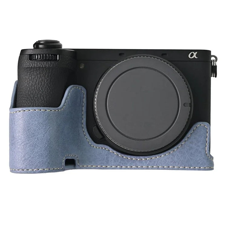 For Sony A6700 Camera Case Large Cutout Litchi Texture PU Leather Protector