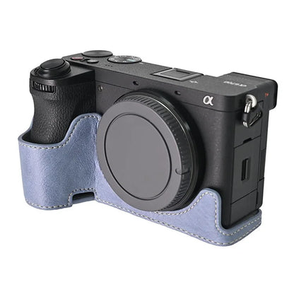 For Sony A6700 Camera Case Large Cutout Litchi Texture PU Leather Protector