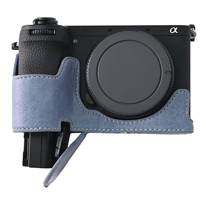 For Sony A6700 Camera Case Large Cutout Litchi Texture PU Leather Protector