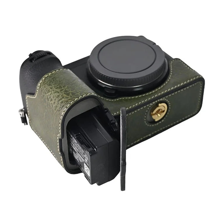 For Sony A6700 Camera Case Large Cutout Litchi Texture PU Leather Protector
