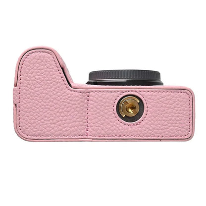 For Sony A6700 Camera Case Large Opening Genuine Cow Leather Protector with Shoulder Strap