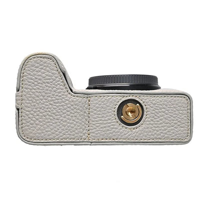 For Sony A6700 Camera Case Large Opening Genuine Cow Leather Protector with Shoulder Strap